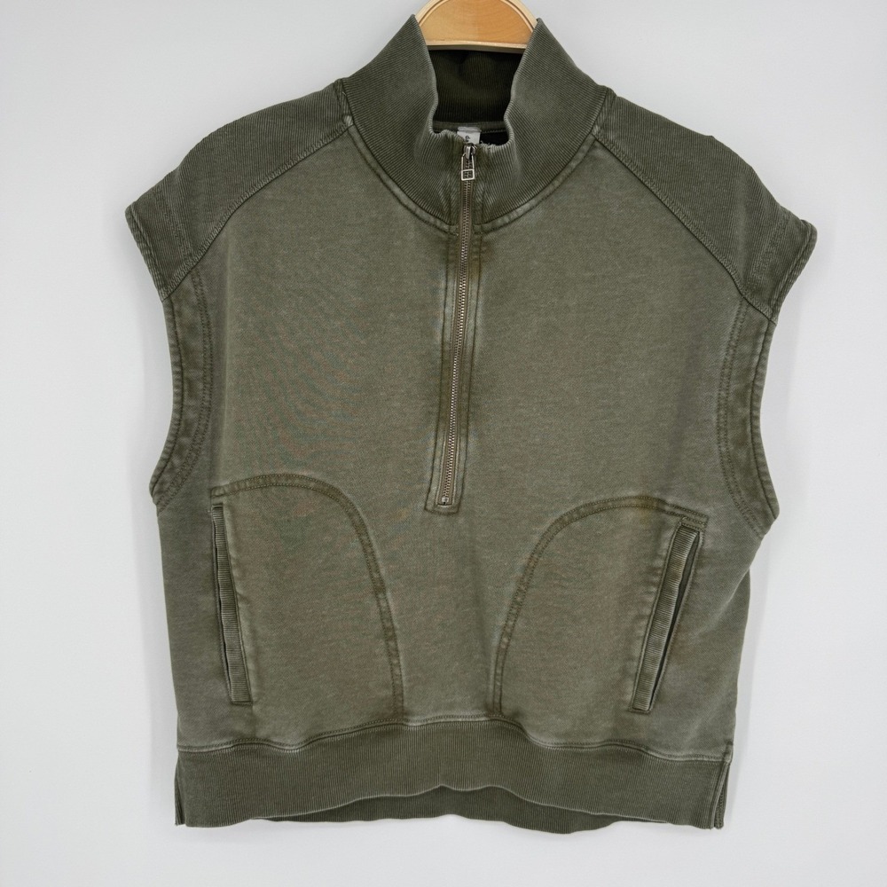 Daily Practice Half Zip Sweatshirt Vest Small Green Athleisure‎ Casual Layering
